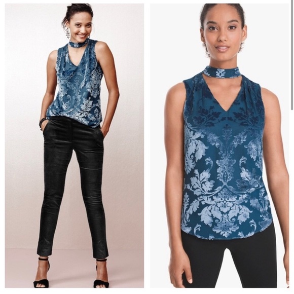 White House Black Market Tops - NWOT White House Black Market Salma Velvet Burnout Shell M Petite Size Sold Out